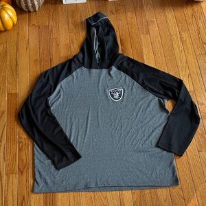 Raiders Black and Gray Hooded Shirt